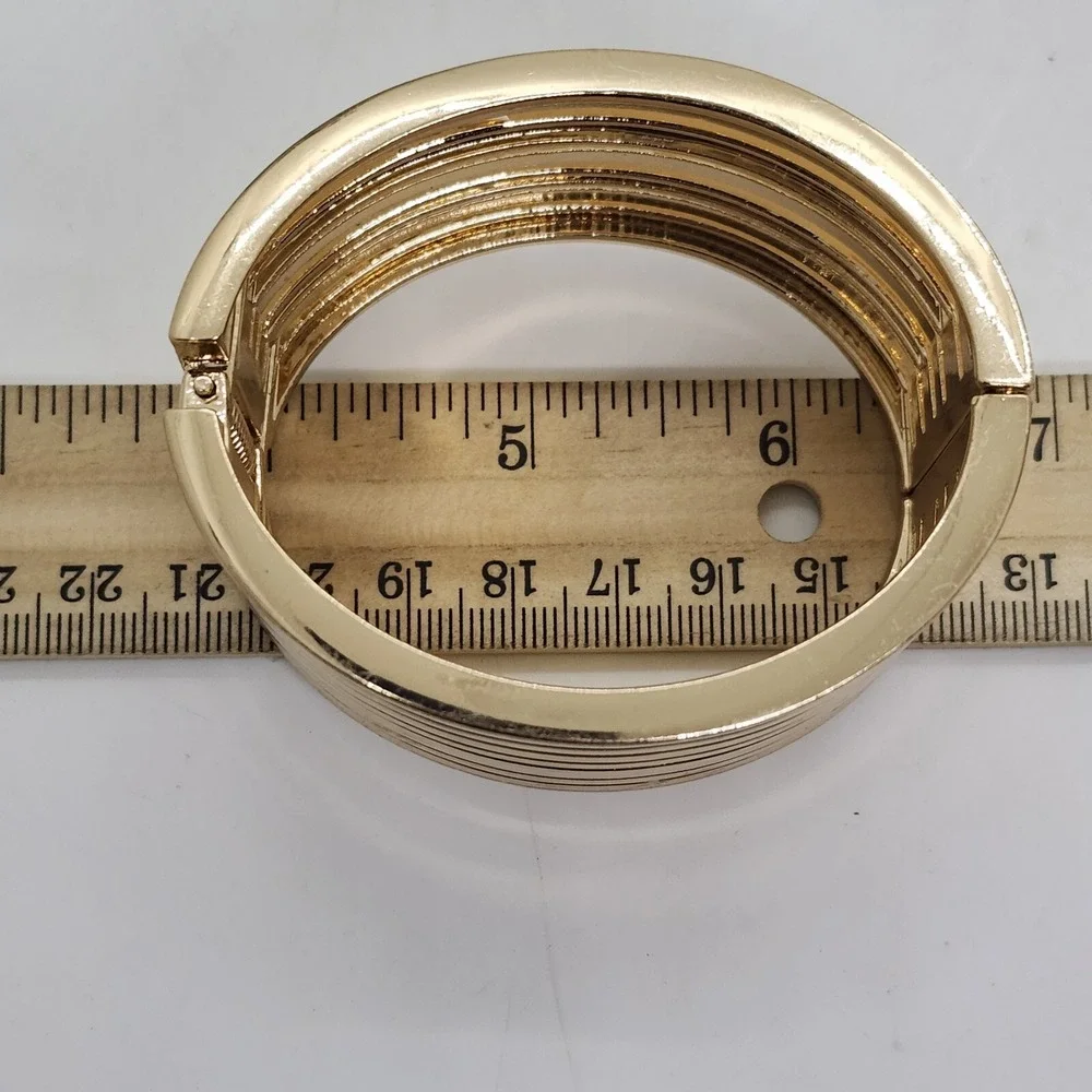 Multi-Layered Gold Tone Cuff Bangle Bracelet‎